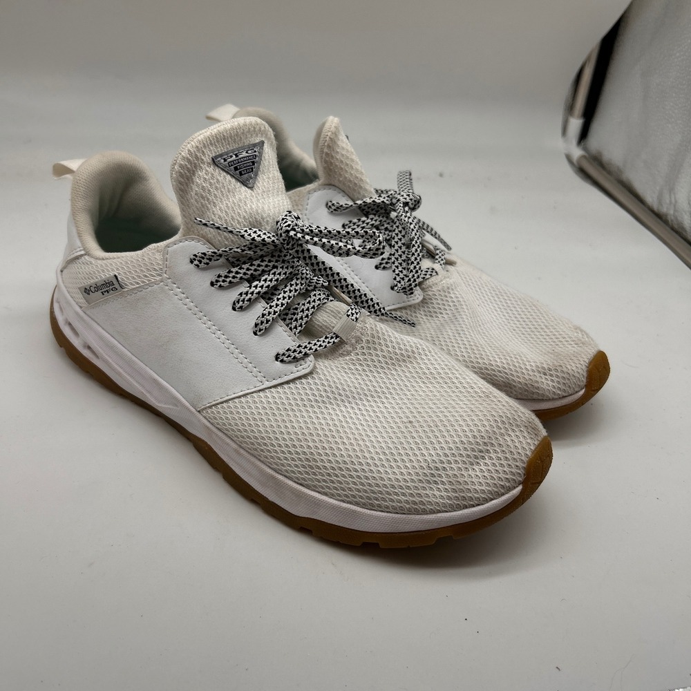 Columbia‎ PFG Tamiami Womens 10.5 White Fishing Boat Shoes Sneakers BL0174-100